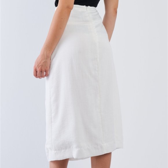 White Collared Button Down Skirt - Picture 4 of 10